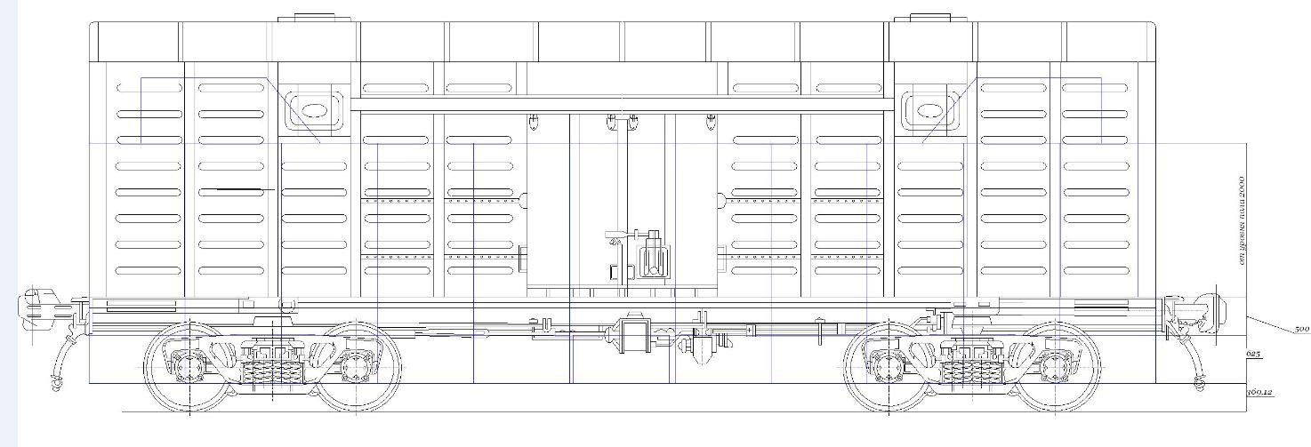 Грузовой вагон чертеж